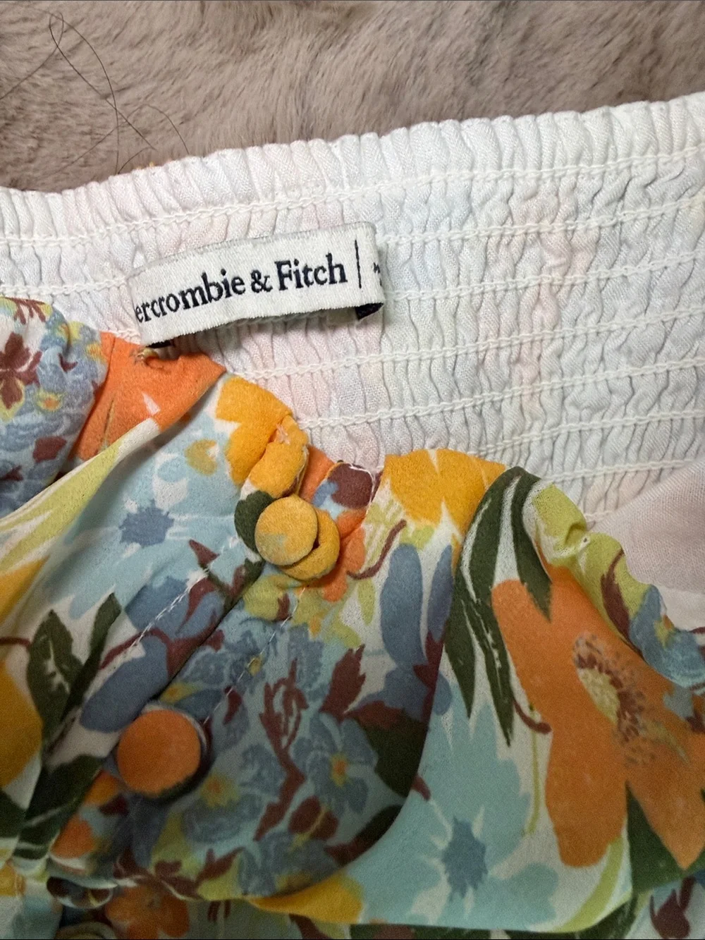 Abercrombie & Fitch Yellow Orange Blue Floral Maxi Dress